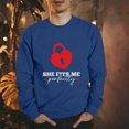 thumbnail image 3 of ZCFZJW Valentines Day Heart Lock and Key Print Long Sleeve Crewneck Sweatshirts for Couples Lightweight Casual Graphic Holiday Tees Shirt Trendy His Her Matching Outfit Clothes Navy Men-M, 3 of 6