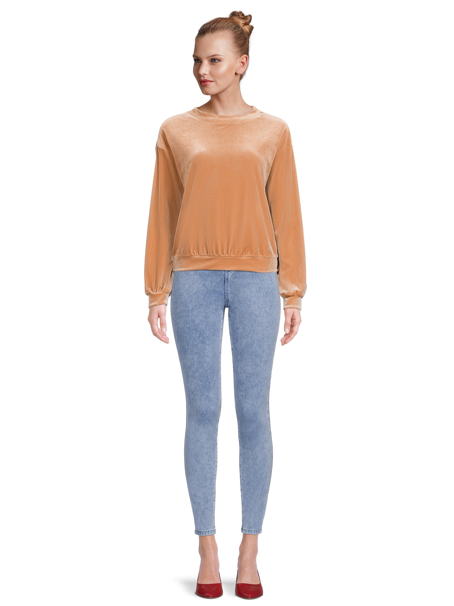Self Esteem Juniors Drop Shoulder Velvet Pullover