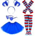 thumbnail image 1 of Conjunto de disfraz de tutú azul de Halloween de Hikkcos con calcetines, 1 of 7