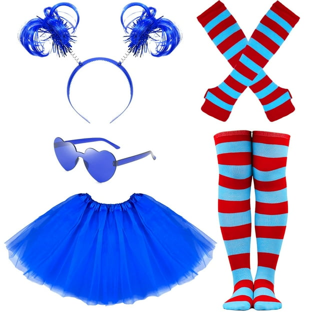 Conjunto de disfraz de tutú azul de Halloween de Hikkcos con calcetines