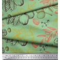 thumbnail image 3 of Soimoi Poly Georgette Fabric Leaves & Palm Fruits Print Sewing Fabric Yard 52 Inch Wide, 3 of 3