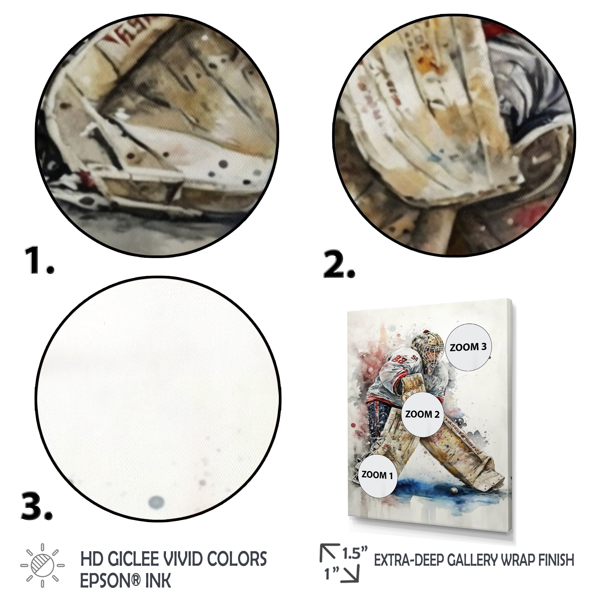 Designart Hockey Goalie On Ice During Play I Canvas Wall Art