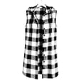 thumbnail image 6 of MaFYtyTPR Women Sleeveless Hooded Outerwear Plaid Button Down Long Vest Women's Fall Winter Fashion Mid Length Checkered Jacket A-White S, 6 of 6