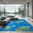 thumbnail image 2 of ODIKA 6'x9' Washable Area Rug Non-Slip, Easy Care, Large Playroom Playful Showcasing Underwater Wildlife Theme Map for Family Room, Living Room, Master Bedroom, 2 of 7