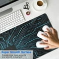 thumbnail image 4 of Blue High-tech LinesLine Theme&nbsp;pad Mousewaterproofnon Slip&nbsp;for Office Home Work GamingmousematRubber Base Mousepad with Stitched Edges 31.5x11.8inches, 4 of 7