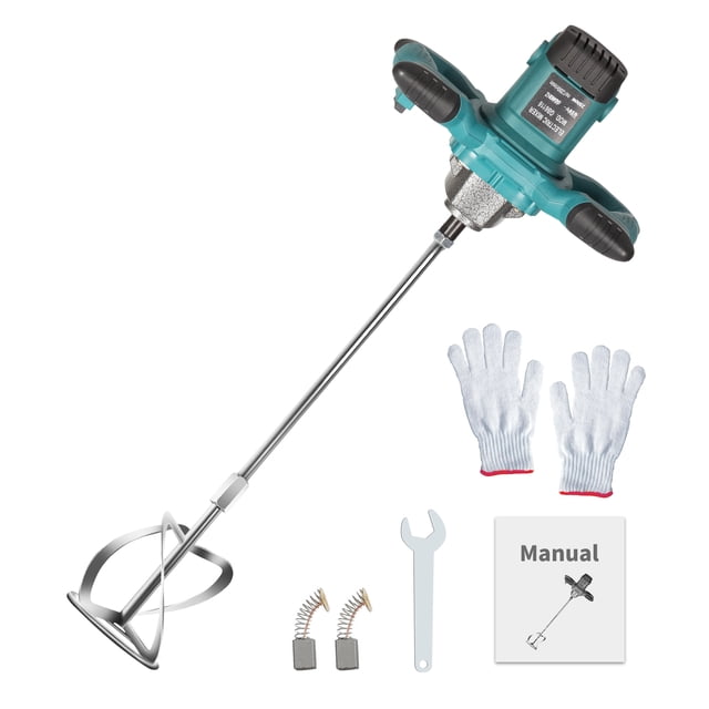 Mezclador eléctrico de mano de 2500 W, 6 velocidades, ajustable, para pintura, masilla, cemento, hormigón, máquina mezcladora, EE. UU.