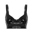thumbnail image 3 of iiniim Women's Wet Look PVC Leather Wire-Free Bra Top Dance Bra Tops Clubwear, 3 of 7