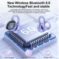 thumbnail image 3 of Open-Ear Headphones, Wireless Clip On Earbuds with Touch Screen Charging Case 60H Playtime, Bluetooth6.0, IPX7 Waterproof, Lightweight Comfort, Stable Fit, Open-Ear Safety Design for Workout/Running, 3 of 13
