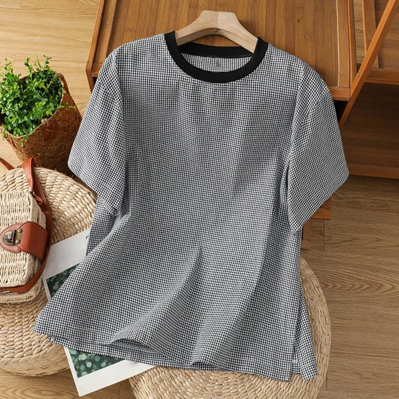 Women's Casual Shirt, Short Sleeve Collared Blouse in Soft Rayon Blend, Loose Fit Tops for Summer and Spring