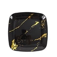 thumbnail image 3 of Balsa Circle 10 Black Gold Metallic Marble Square Disposable Salad Dinner Plastic Plates Party Events Tableware, 3 of 8
