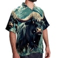 thumbnail image 2 of Yak Men's Short Sleeve Shirts, Casual, Printed, Button Down, Beach Shirt - Spread Collar Tops for Summer Beach Fun, 2 of 6
