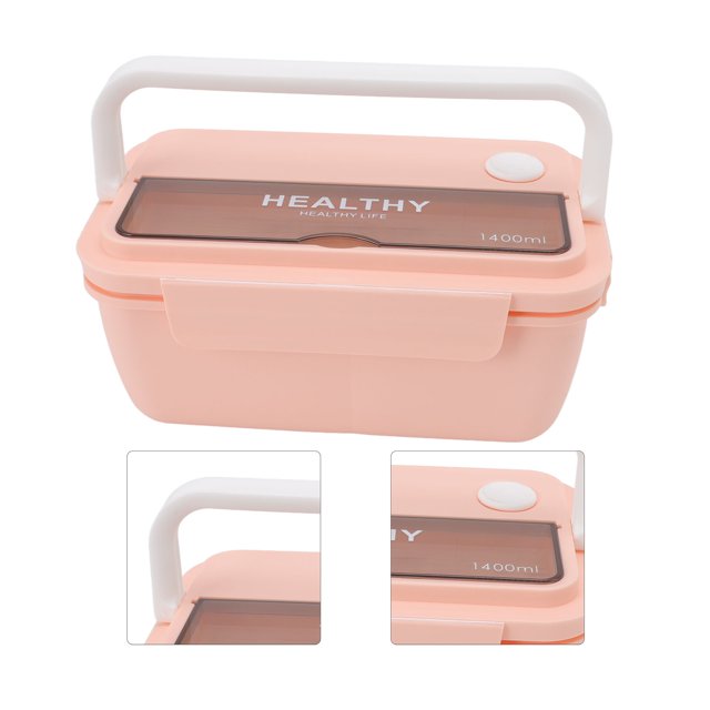 Box-Divisor Portátil de Alta Capacidad, Contenedor de Almuerzo Seguro para Microonda, Organizador Japonés para Estudiantes de Oficina, 1400ml