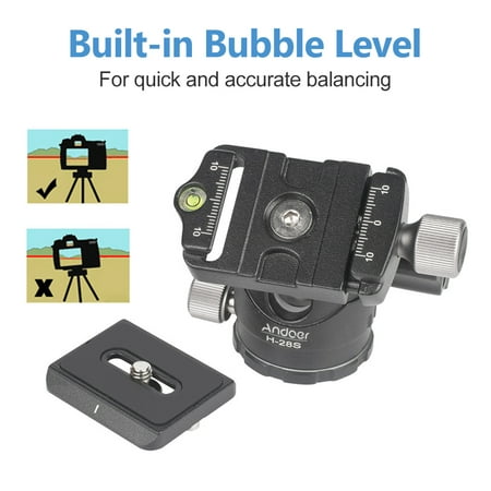 Image of Dazzduo H28S Ball Head Tripod Mount for DSLR Cameras360 Degree Panoramic Rotation Quick Release Plate Bubble Level