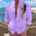 thumbnail image 1 of Camisa de manga larga con solapa de color de calle con estampado 3D de alta definición para hombre de moda talla grande XS-, 1 of 6