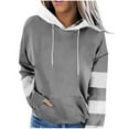 thumbnail image 2 of Women Plus Size Hoodies Loose Tie-Dye Printing Hooded V-neck Pocket Long Sleeve Sweatshir, 2 of 5