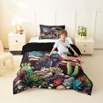 thumbnail image 4 of Manfei Bald Eagle Usa Flag Twin Comforter Sets,Tropical Botanical Cactus Bedding Set,Multicolor,Black Reversible,2 Pieces,1 Comforter and 1 Pillowcase, 4 of 7