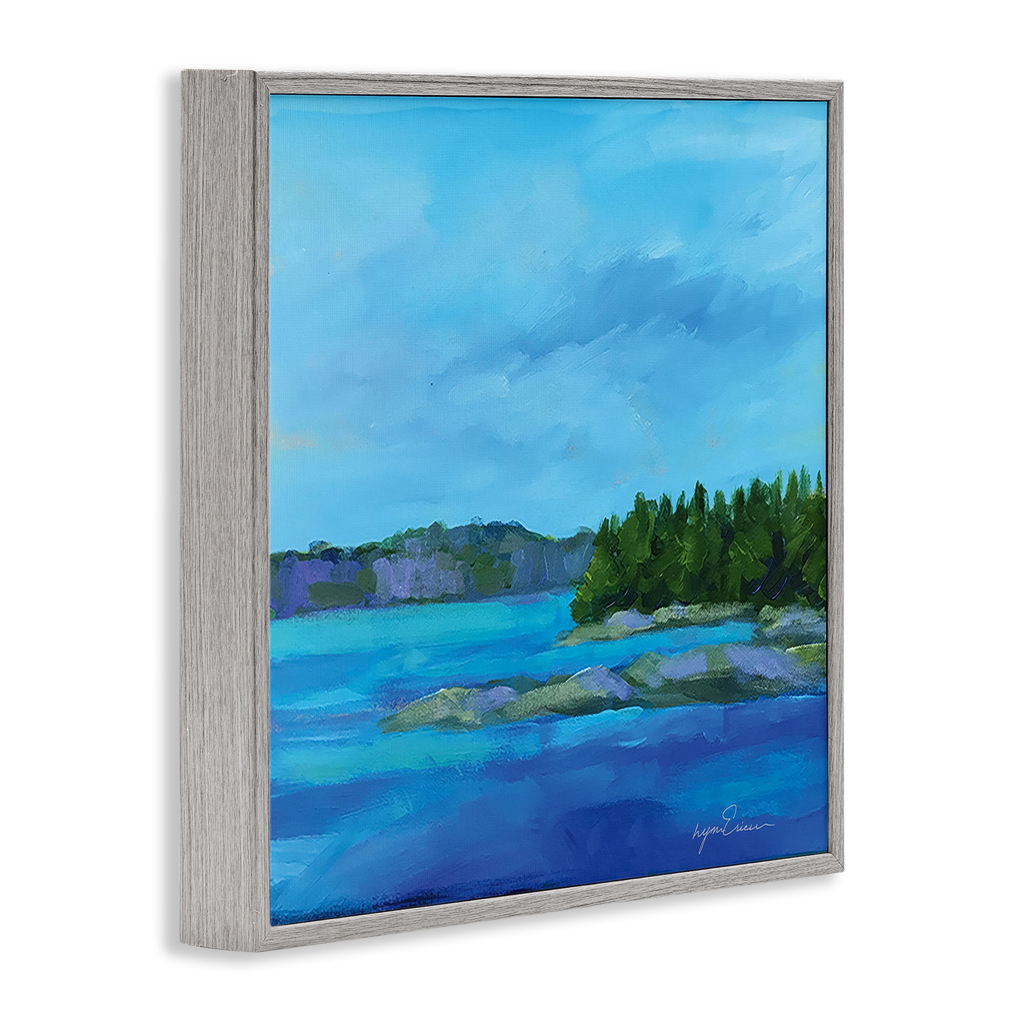 Stupell Industries Tranquil Blue Cove Gray Framed Giclee Art, design by Lynn Ericson Fine Art