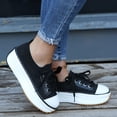 thumbnail image 2 of 2024 New Spring Sneakers, Women Casual Breathable Sport Shoes Lace-up Outdoor Canvas Walking Shoes, 2 of 9