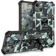for Apple iPhone 13 Case,Hybrid Camouflage Military Grade Case with Kickstand Shock Absorption Anti-Drop Protection,case for Magnetic Car Mount