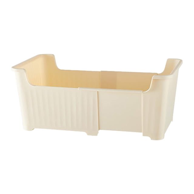 Cesta para guardar libros, organizador grande portátil multifuncional debajo del escritorio color crema