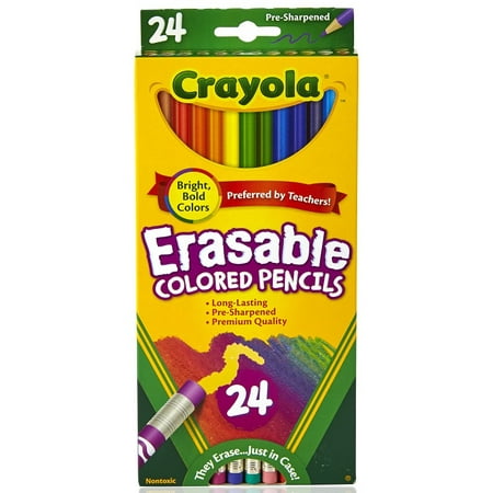 Crayola Eraseable Colored Pencils, 24 Count - Walmart.com