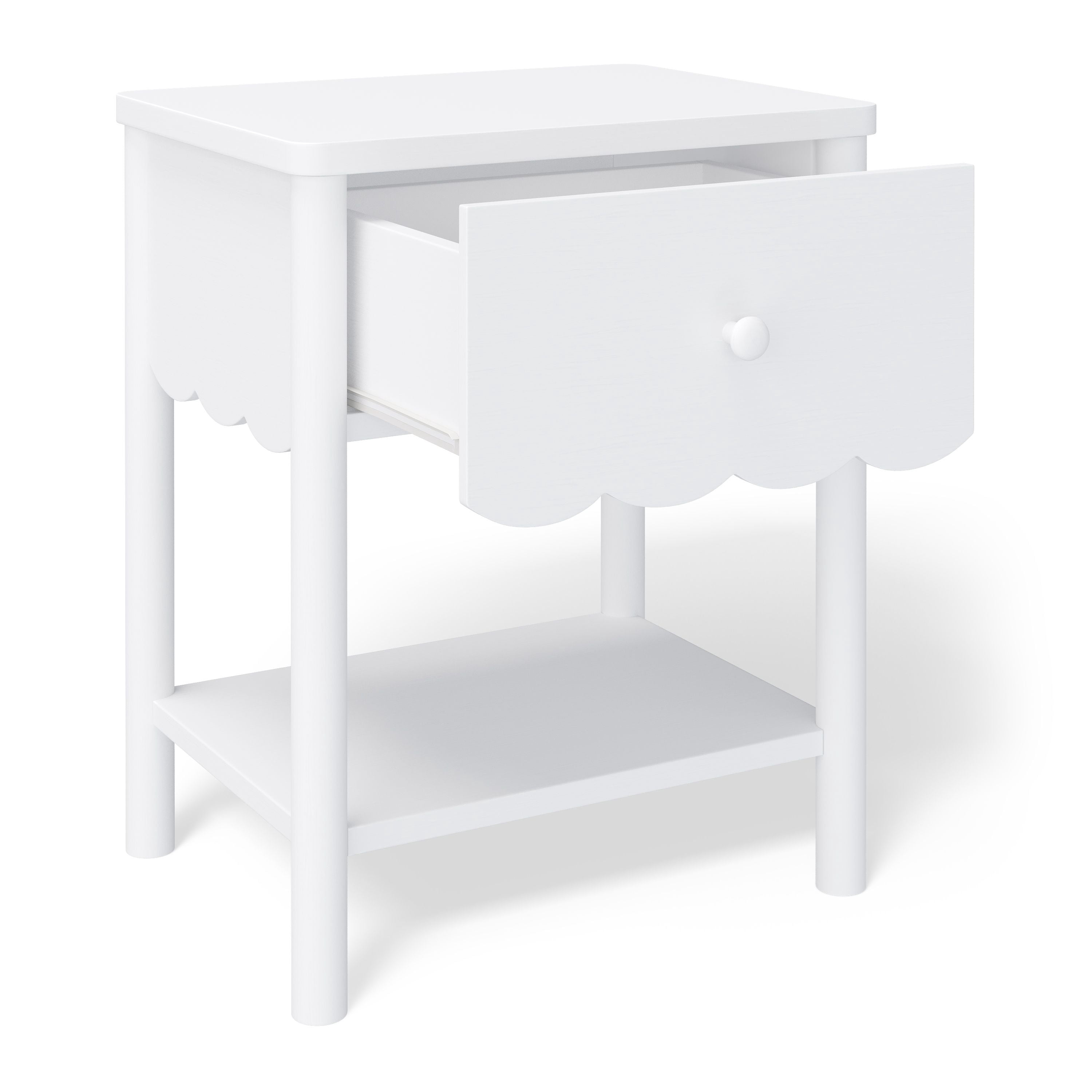 Mainstays Kids One Drawer Scallop Nightstand, White