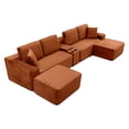 thumbnail image 3 of 150" Cloud Boneless Sofa Couch with Cup Holder & Storage, Modern Corduroy U Shaped Modular Sectional Sofa with Deep Seat & Ottoman, USB Ports, No Assembly Required, Comfy Couches for Living Room, 3 of 13