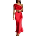 thumbnail image 2 of FcBaudy Robe Sans Manches à Col Asymétrique, Robes d'Été pour Femmes, Robes pour Femmes Robe d'Été Sans Bretelles à Dégradé pour Femme Robe Femme, 2 of 8