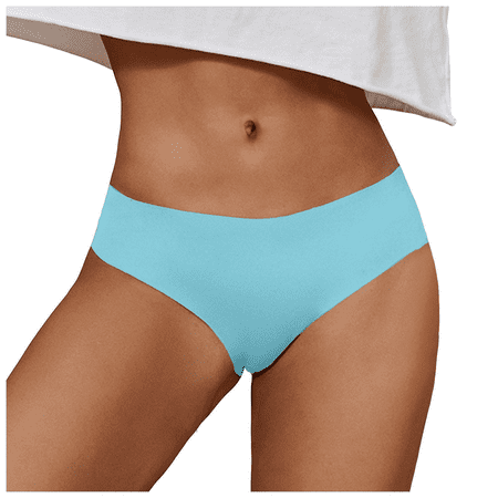 Fulorrnie Underwear for Women Plus Size Seamless Sport Comfort Panties Bikini Hipster Elastic Waist Breathable Panty Blue M