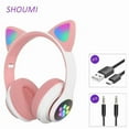 thumbnail image 2 of New RGB Cat Ear Headphones Bluetooth 5.0 Bass Noise Cancelling Adults Kids Girl Headsets Support TF Card Casco Mic Music Gift, 2 of 10