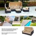 thumbnail image 4 of Haverchair 6 Pieces Patio Furniture Sets Outdoor Rattan Daybed with Retractable Canopy, Outdoor Sectional Sofa Set with Adjustable Backrest, Outside Conversation Set for Garden Poolside Backyard,Brown, 4 of 11