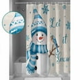 thumbnail image 3 of Small Stall Shower Curtain 36x78 Inch Narrow Half Size Blue Christmas Snowman Bath Curtains Bathroom Decor Xmas Snowflake Birds Waterproof Fabric Shower Curtain Set with Hooks 36 Inch, 3 of 6