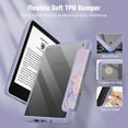 thumbnail image 4 of Fintie Case for 6" Kindle (11th Generation, 2022 Release) - Shockproof Hybrid Slim Cover Transparent Back Shell with Auto Sleep/Wake, Lilac Marble, 4 of 8
