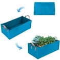 thumbnail image 3 of Luxcidy Felt Grow Bag Rectangle Planting Nursery Pot Outdoor Garden Flower Planting Bag with Handle Garden Vegetable Planting Container (Blue), 3 of 6