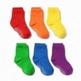 thumbnail image 2 of HCNTES Toddler Cotton Socks Set Kids Boy Girl Socks Set Solid Color Non Slip Grip Crew Socks Set Spring Summer Socks for Children 1T 2T 3T 4T 5T 6T 7T(X01-E,5-7 Years), 2 of 4