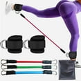 thumbnail image 1 of Resistance Bands Set for Leg & Hip Workouts - 6-Piece Ankle Straps & Elastic Ropes - 13 Inch TPE Strength Training Kit for Thighs, Calves, Glutes - Includes Storage Bag Akmoler | Rubber, Black, 1 of 8