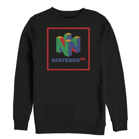 Men's Nintendo Classic N64 Logo Frame Sweatshirt Black Medium