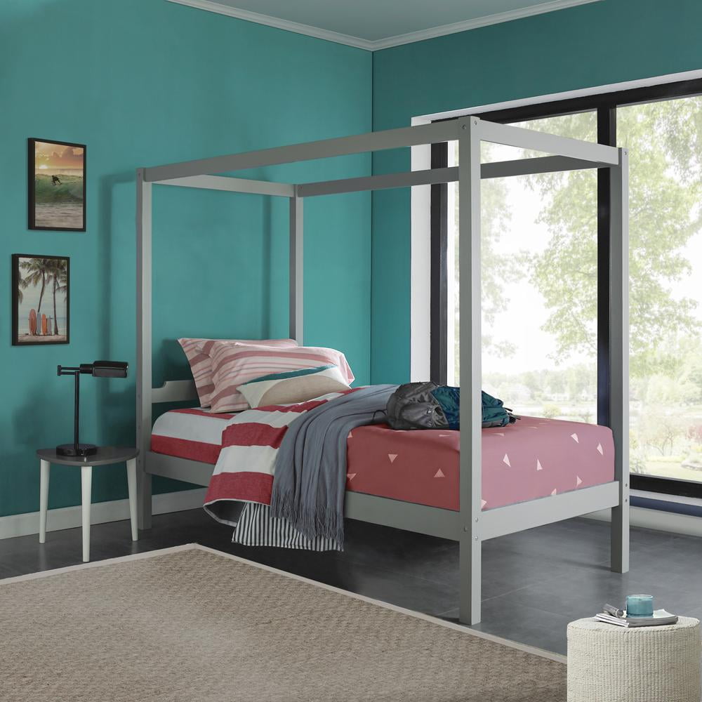 Hillsdale Sutton Wood Canopy Bed, Twin, Gray - Walmart.com - Walmart.com