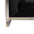 thumbnail image 4 of Vade 39 Inch Accent Chair- Stainless Steel Frame- Tufted Black Flannelette, 4 of 5