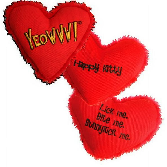 Ducky World Yeowww!® Hearrrt Attack “YEOWWW!” Catnip Toy Yellow Color 4 Inch