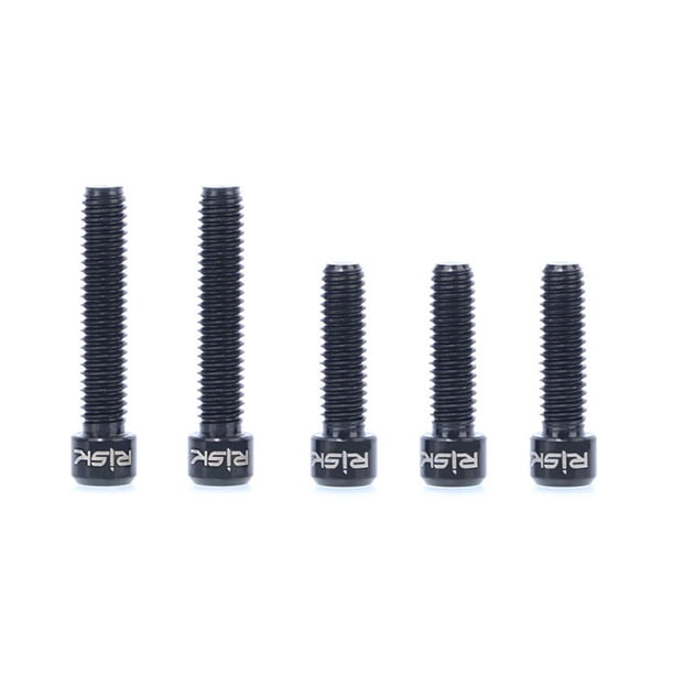Soidarity Tornillos de cabeza hueca de aleación de titanio, tornillo hexagonal Allens, abrazadera de freno de disco resistente al desgaste, Ciclismo Negro 5 piezas/delantero/trasero