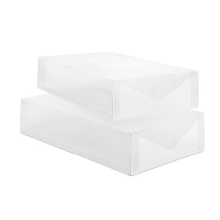 Whitmor Clear Stackable Shoe Boxes - Closet Organizer - PVC - Count 2