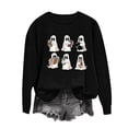 thumbnail image 3 of VKOYWKM Women's Oversized Sweatshirt Halloween Sweatshirts Long Sleeve Crew Neck Sweatshirt Cute Spooky Ghost Pullover Sweatshirts, 3 of 6