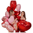 thumbnail image 1 of Kit 30p Globos Corazón Decoracion San Valentín Xtellar rosa, 1 of 3