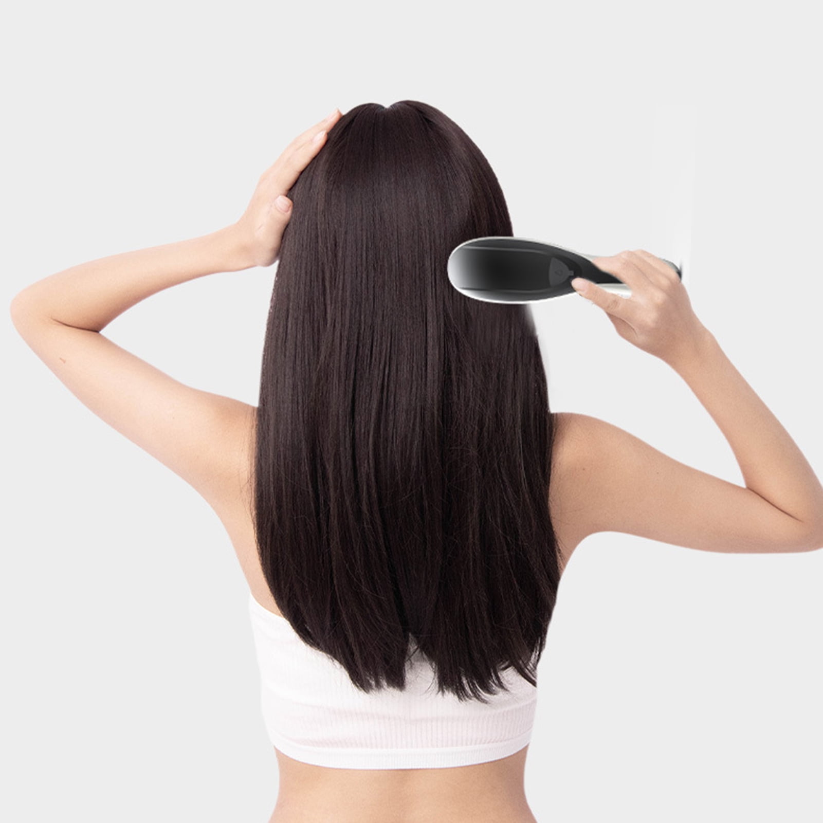Happydeer Electric Hair Brush Blue Red Light Phototherapy Rechargeable Promote Hair Growth Handheld Vibrating Scalp Massage Men Women Hair Detangling Comb
