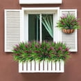 thumbnail image 3 of Zukuco 8 Bundles Artificial Plants Outdoor Faux Lavender Flowers Fake Monkey Grass UV Resistant Plastic Greenery Plants for Garden Home Porch Window Patio Hanging Planter Indoor Decor (Magenta), 3 of 7