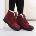 thumbnail image 2 of D-384 Red Ladies Winter Snow Boots Plus Size Casual Warm Fleece Lined Lightweight Comfortable Fall Style Short Boots, 2 of 9
