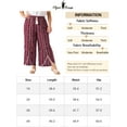 thumbnail image 6 of DARING DIVA Women's Plus Split Flowy Striped Wide Leg Pants 1X Burgundy, 6 of 6