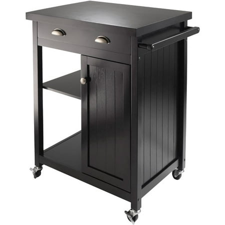 wood timber kitchen cart, black - walmart wood timber kitchen cart, black - walmart