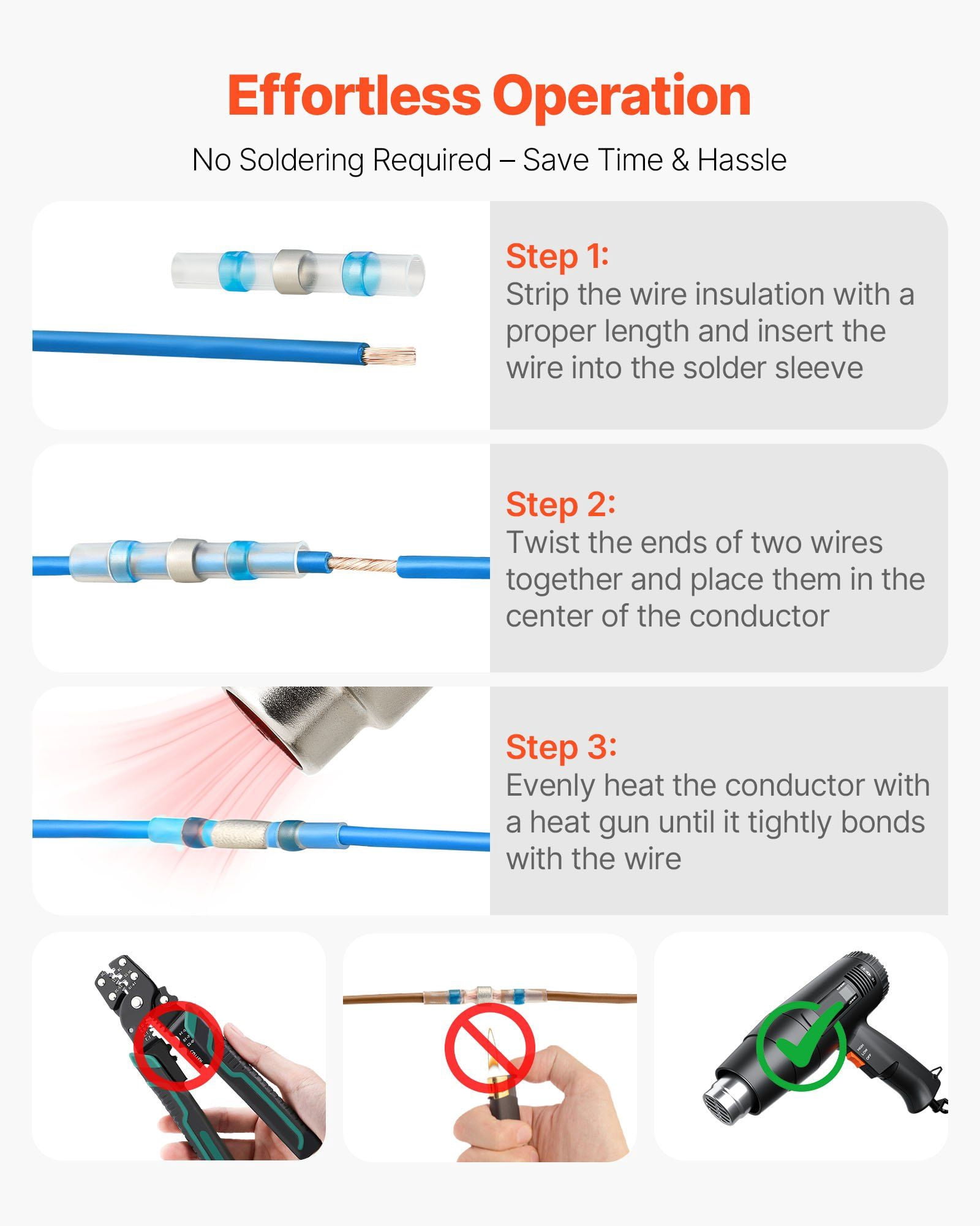 Heat Shrink Butt Connectors, 330PCS, Waterproof Solder Seal Wire Connectors Kit, Electrical Terminals Insulated Solderless Wiring, 4 Colors 4 Sizes 26-10 AWG, for Industrial Marine Automotive